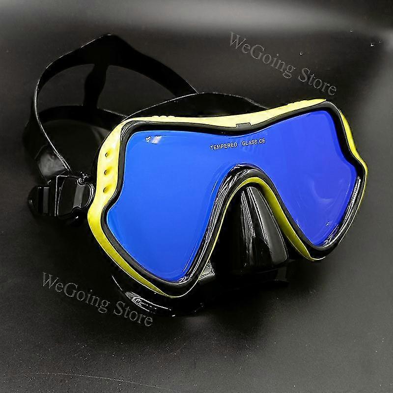 미러 렌즈 다이빙 마스크 전문 스쿠버 다이빙 마스크 스노클링 세트 김서림 방지 고글 안경 수영 낚시 수영장 장비 Changzhao New