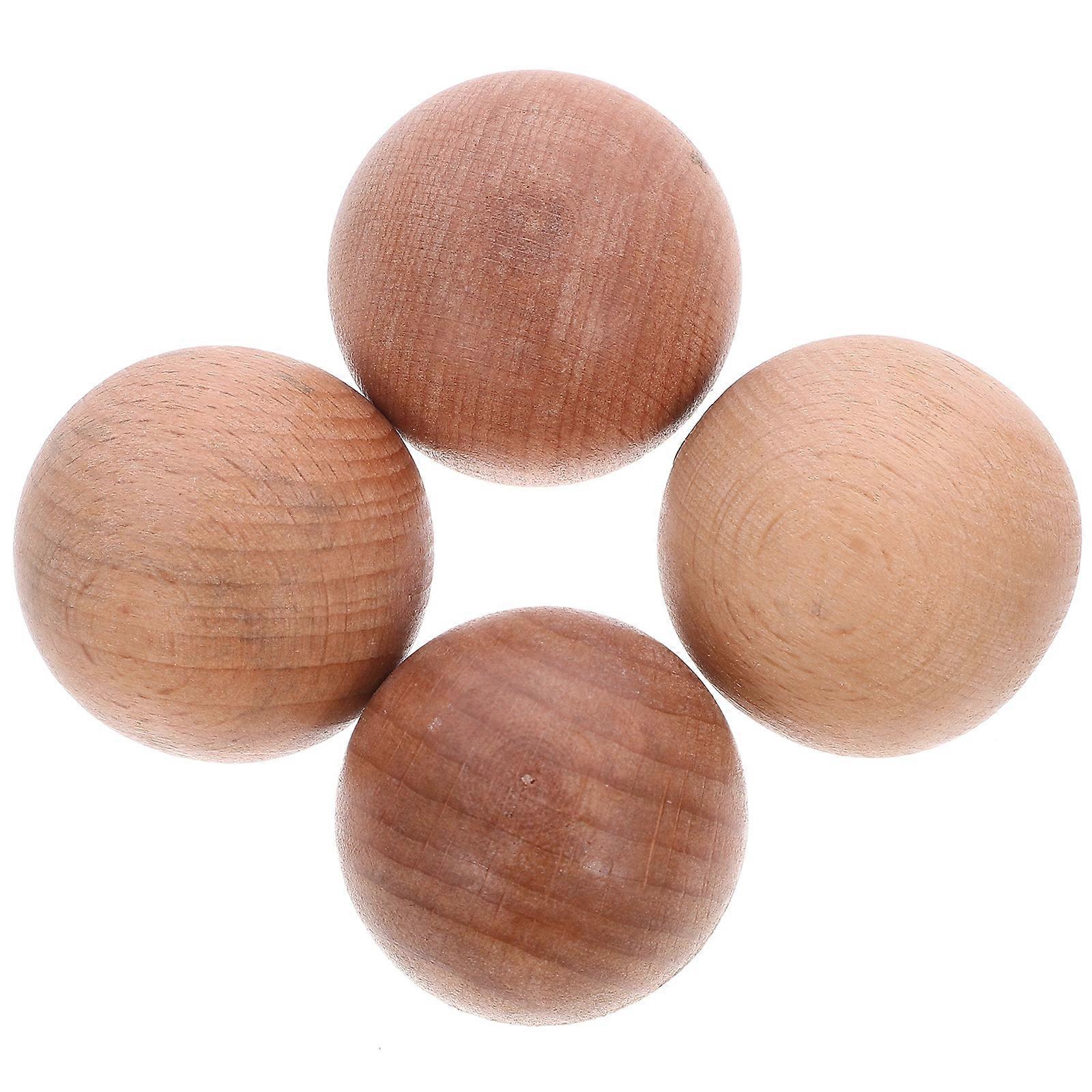 4 pcs Kitchen Cabinet Knobs Wooden Drawer Knobs Dresser Knobs Wood Ball Knobs for Craft