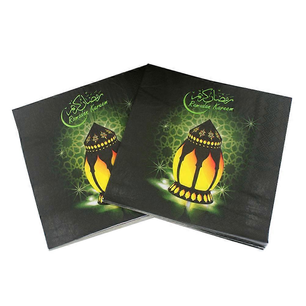 40pcs Ramadan Kareem Colorful Napkins Arabian Style Tissue Disposable Serviettes Paper Towel for Party Festival (40 Sheets/Pack)