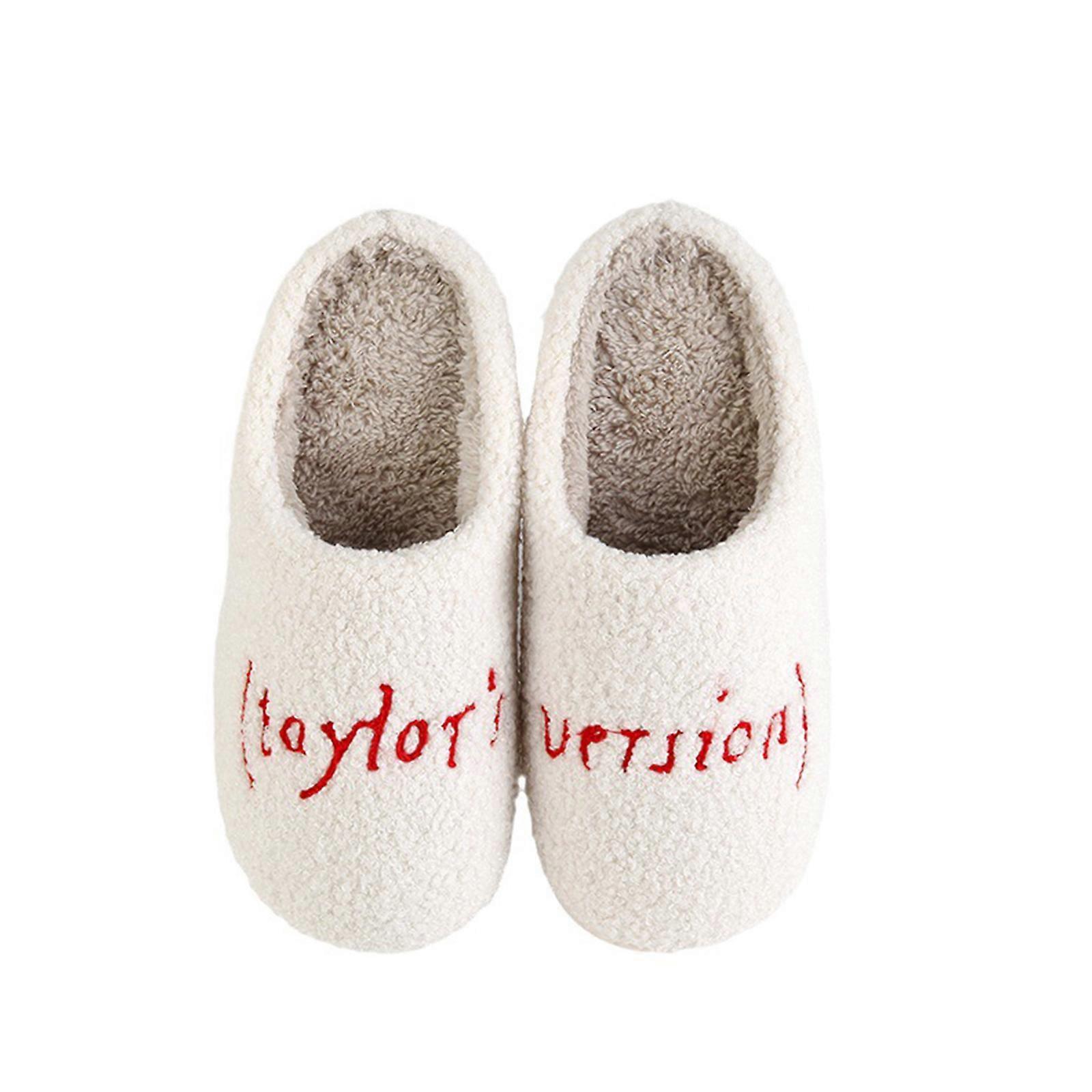 2024 NY,Taylors versjon Tøfler for Swiftie varme fuzzy tøfler Koselige trendy hustøfler for kvinner Valentinsdag tøfler