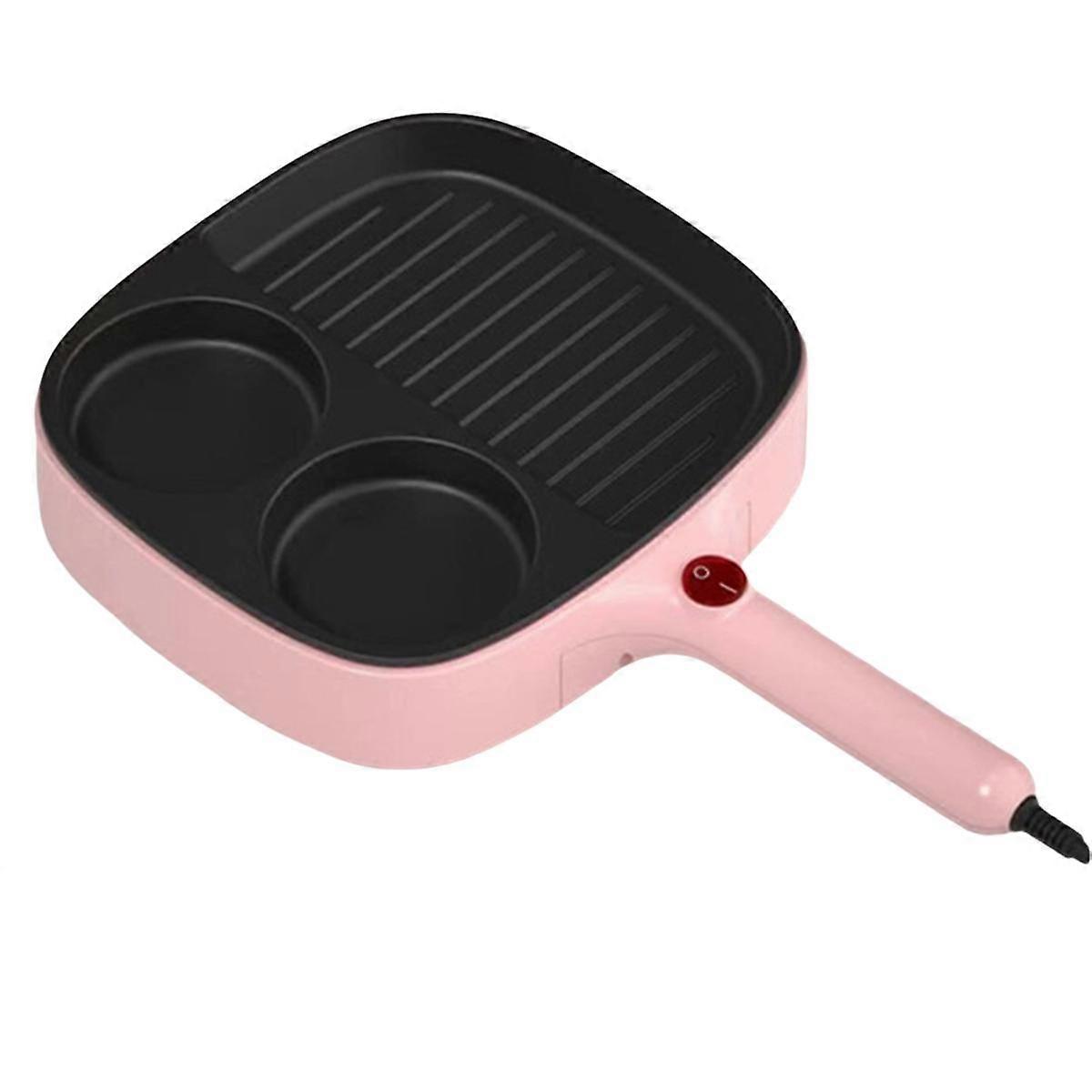 3 in 1 Electric Omelette Pan Barbecue Pan Electric Cooker Multifunction Non-Stick Hotpot Food Steam