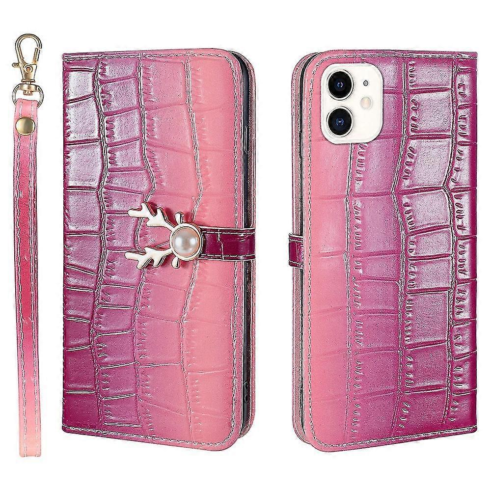 Compatible With Iphone 12 Mini Case Deer Pattern Elk Flip Leather Wallet Cover - Blue