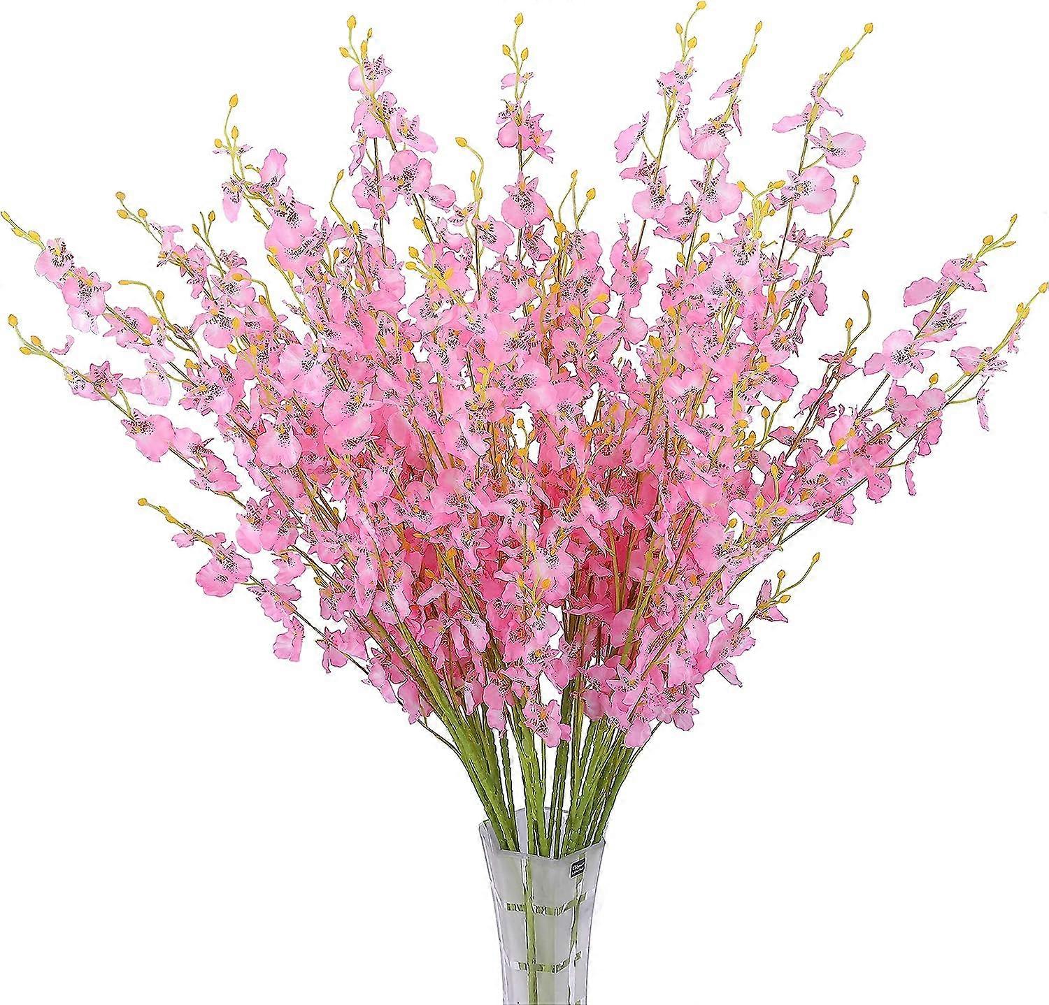 LINCMAN Artificial Orchid Silk Fake Flowers Faux Dancing Lady Orchids Stems Flower 10 Pcs Real Touch