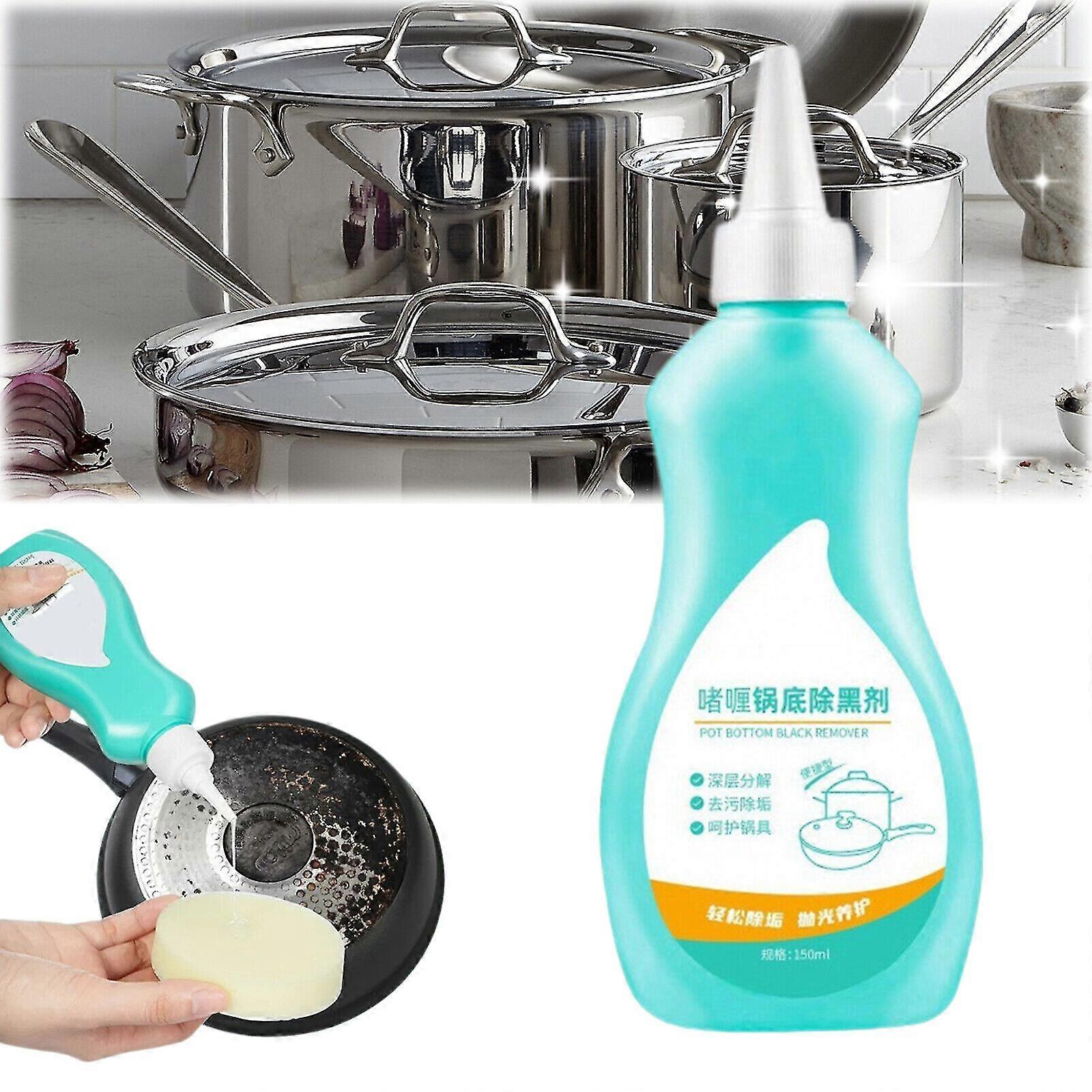 منظف جل سحري للأواني والمقالي ، جل تنظيف قاع وعاء أسود ، للمقالي
