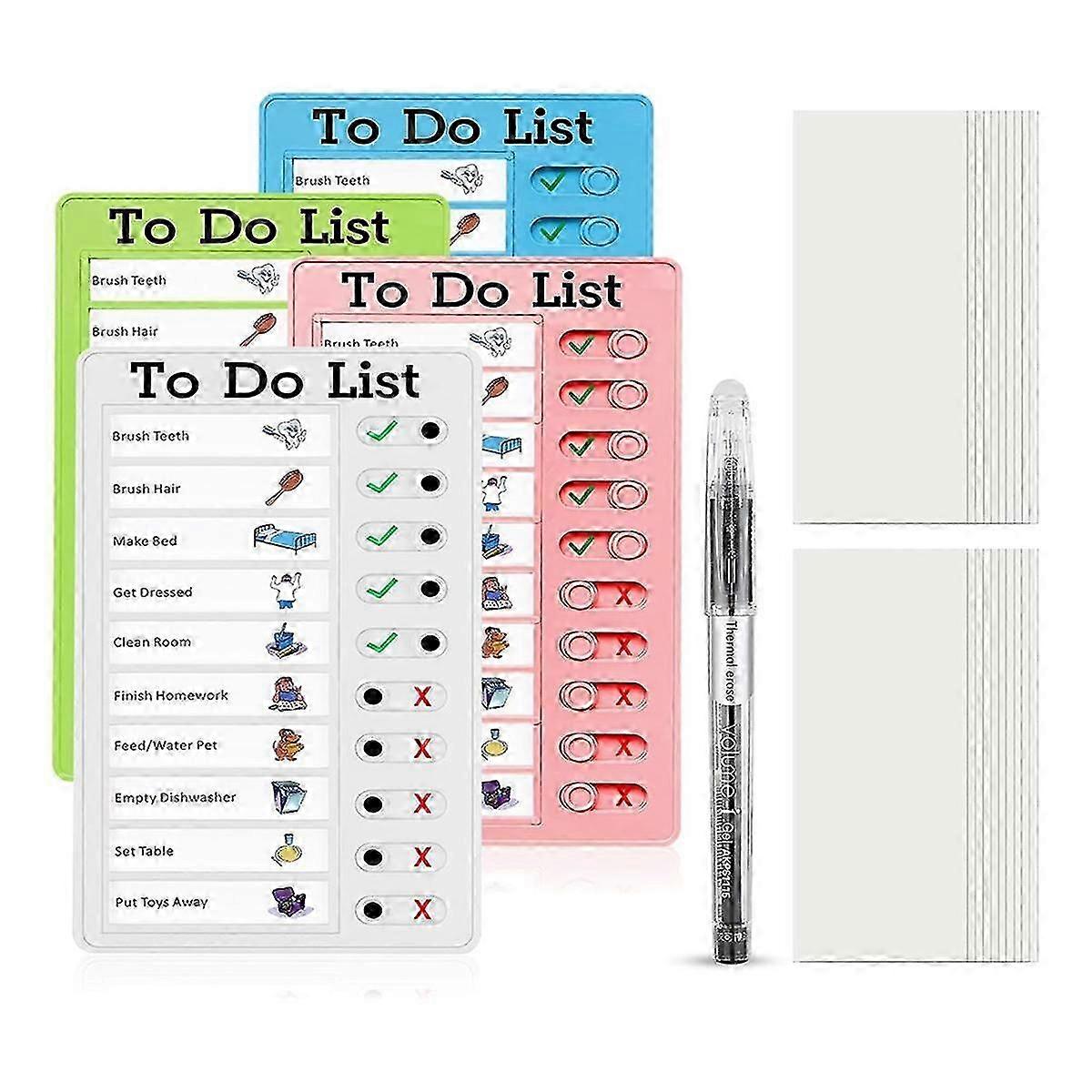 Chore Chart Set for Kids-Daily List Board,Family Daily Planner,Message Board with Slider for Classroom,Home Travel