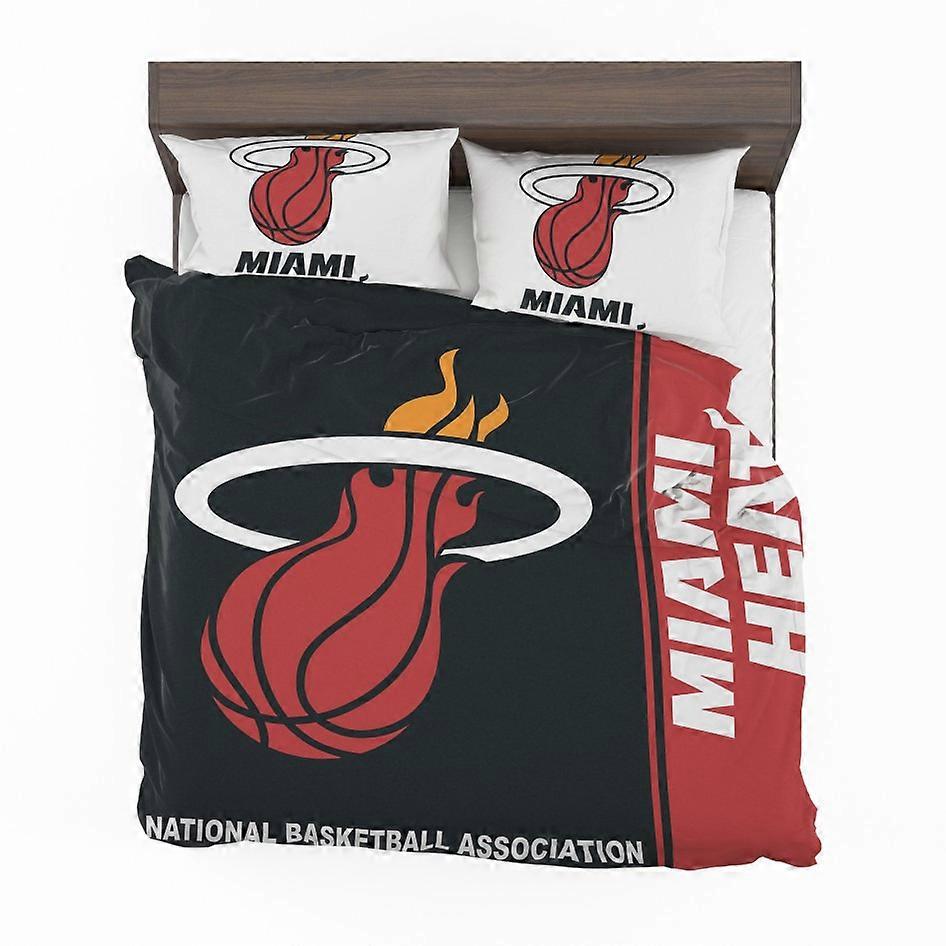 v3877 ملاءات سرير ميامي هيت الدوري الاميركي للمحترفين لكرة السلة غطاء لحاف ديكور غرفة النوم ملاءات سرير IU3877