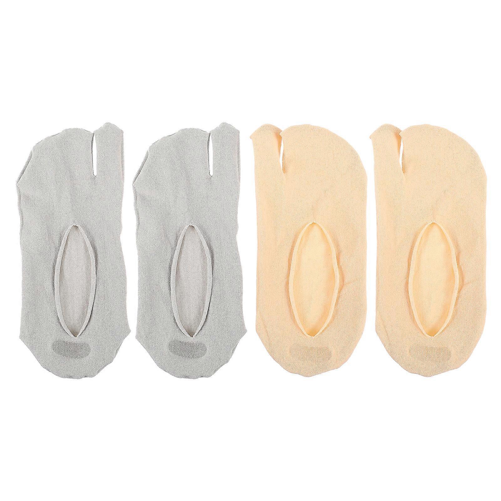 2 أزواج قصيرة اصبع القدم الجوارب امتصاص العرق تنفس الجوارب الصيفية غير مرئية
