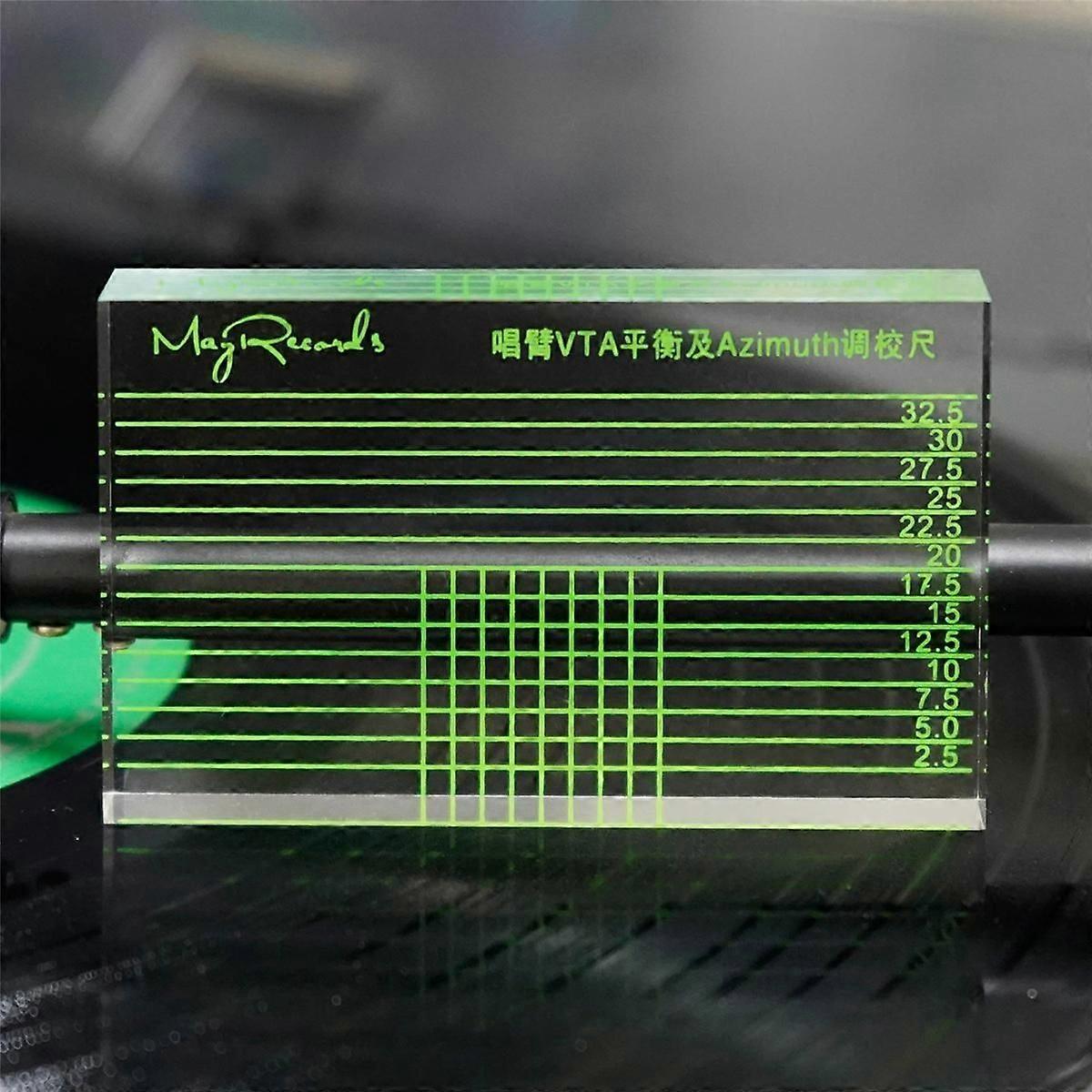 Tone Arm VTA og Azimut Justering Linjal Vinyl Platespiller Måling Headshell Justeringsblokk