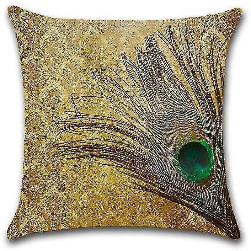 Room Decor Peacock Feather Cushion Cover Sofa Throw Square Pillowcase