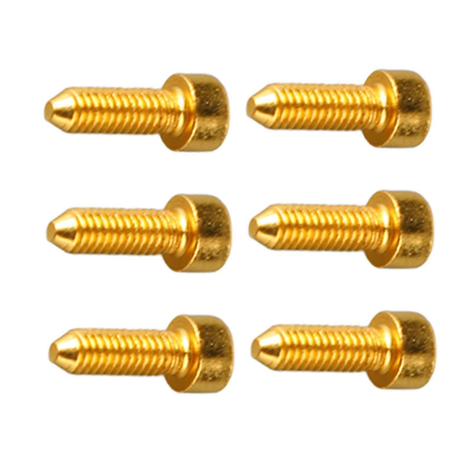 Gold Double Tremolo Bridge Saddle String Locking Screw Hex Head Set with Taper Tip - 6PCS