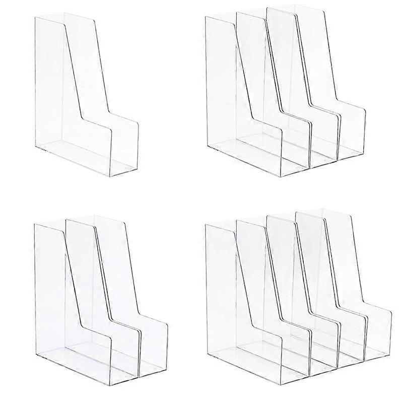 Vertical File Holder, Clear PET Desk Organizer and Storage Bins Holding, Multi-Purpose Plastic Document Organizer