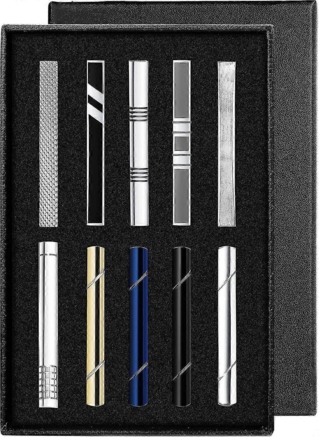 Herr slipsklämma set slipsklämma bröllop business ring presentförpackning