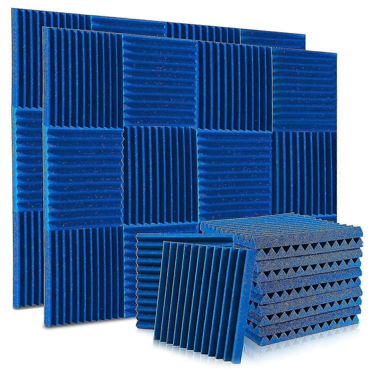 24 حزمة لوحات رغوة الصوتية 1x12x12 بوصة ، لوحات الحائط عازلة للصوت مع صوت النار ، لوحات الصوت الأربعاء