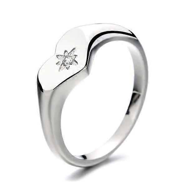 Glossy Cold Air Quality Heart Ring [Silver]