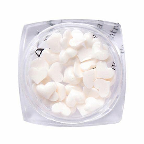 40Pcs/Box Nail Heart Ornament Flat Back 3D Effect Mini White Pink Heart Nail Art Decorations Charms