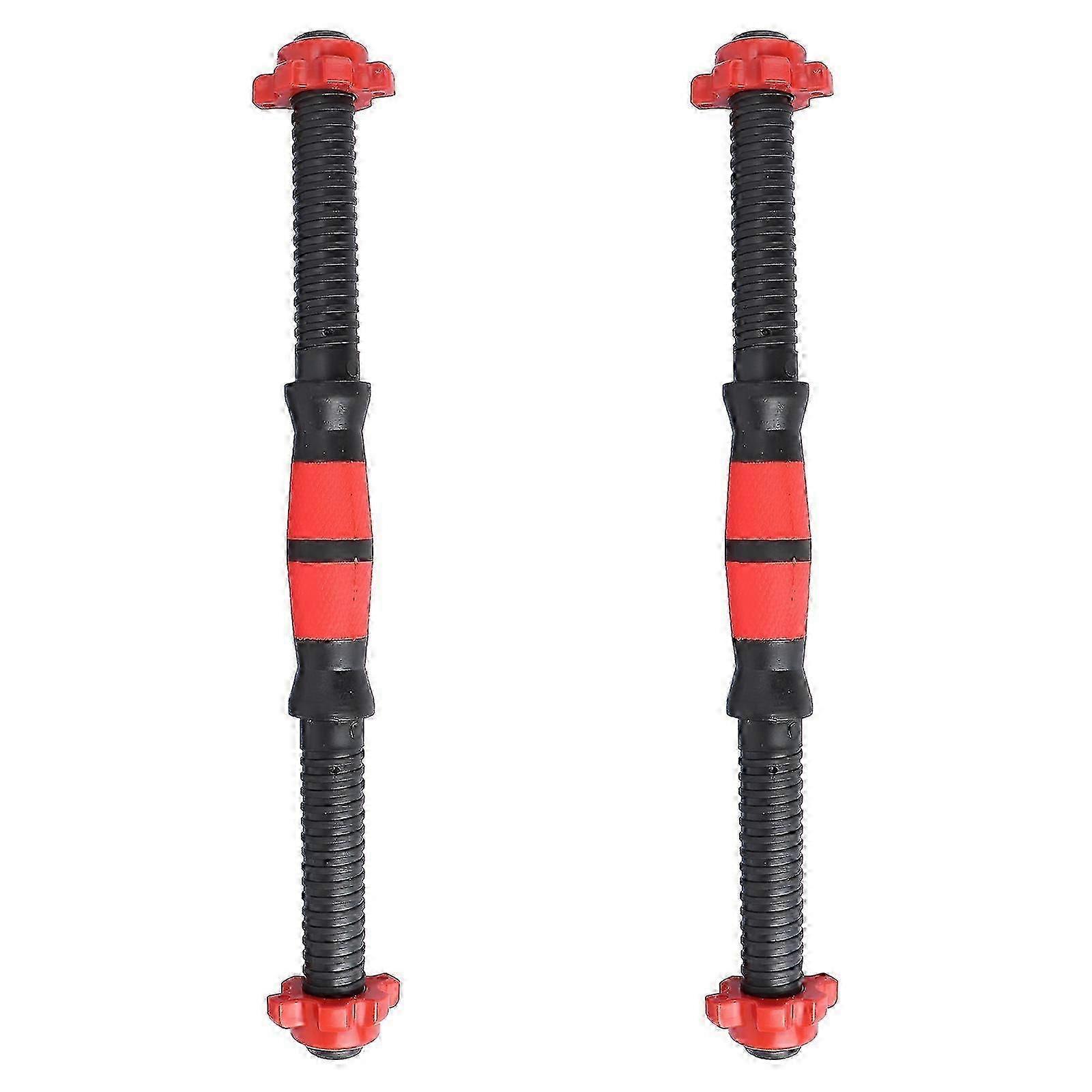 2pcs 40cm Dumbbell Bars Dumbbell Handles Weight Lifting Spinlock Collar Set with 4pcs Nuts for Gym Barbells Dumbbell Bars Strength Training (Random Co