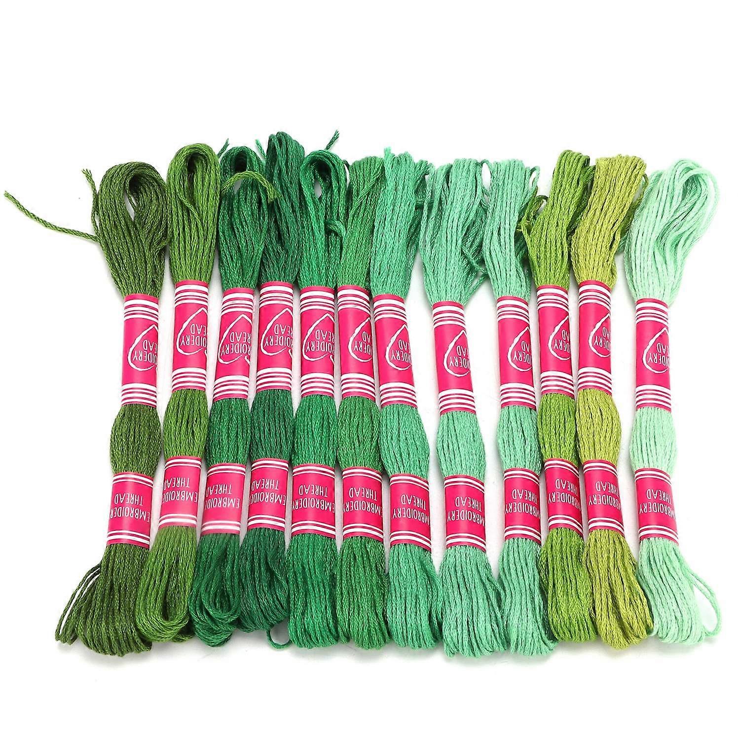 12Pcs Embroidery Thread Gradient Bright Color Polyester Line for Embroidery Lovers' Group Handicraft