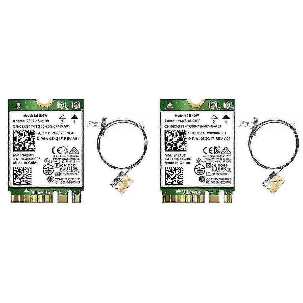 2X 8260 8260NGW WiFi Card+2XAntenna 2.4G/5Ghz 867M Bluetooth 4.2 NGFF M.2 WiFi Wireless Card Module