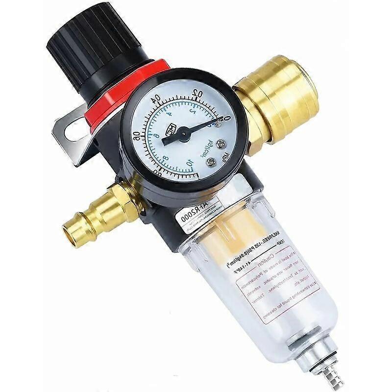 Compressed Air Pressure Reducer, Air Filter Pressure Regulator 1/4 BPS with Water Separator-Pneumatic Tool Accessory