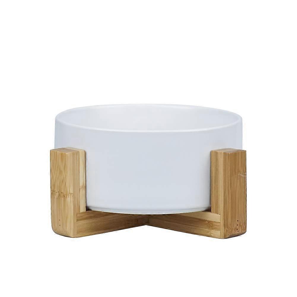 White Ceramic No Spill Cat Bowl for Cats Small Size