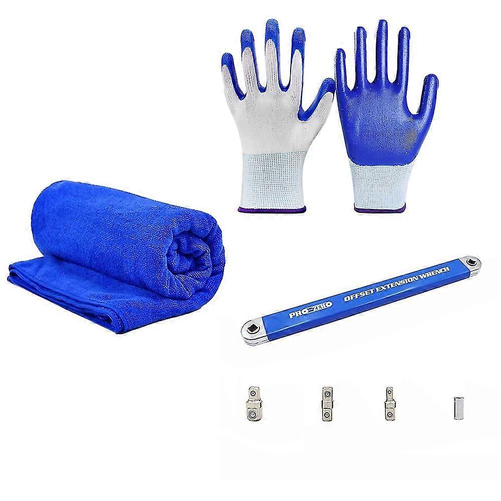 Multifunctional Extension Wrench with Gloves Rag Durable Maintenance Wrench for Small Place Using