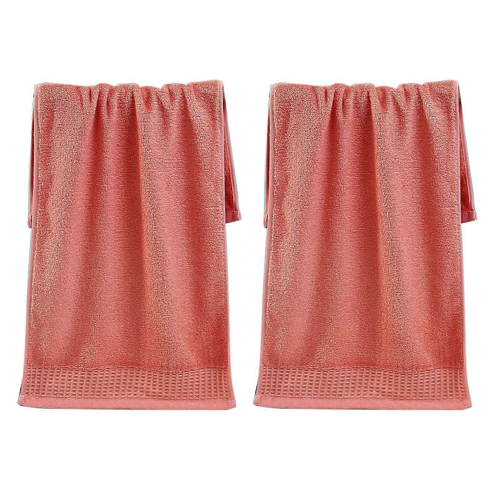 2Pcs Towel Soft Water Absorbent Waffle Bath Towels Durable Comfortable Fade Resistant Hand Towel for Home