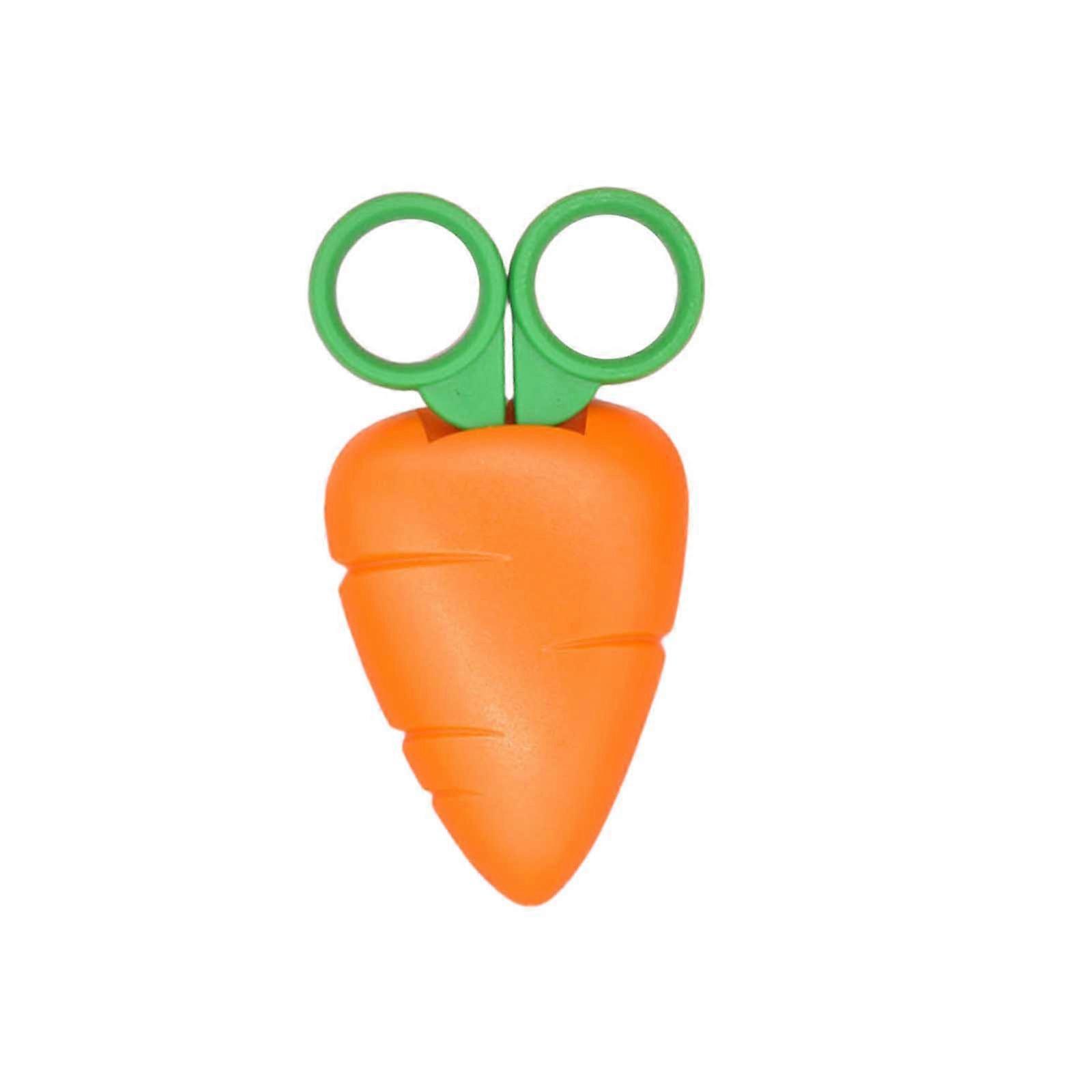 Cute Fruit Scissors Set Carrot Banana Grape Strawberry Shape With Protective Cover Children's Paper Cutting Tools Safe