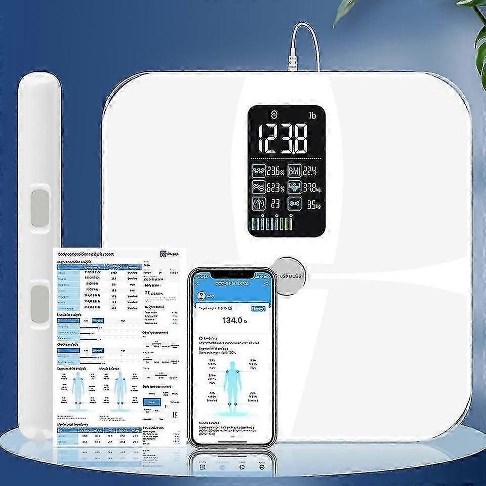 Scales For Body Weight And Fat,8 Electrode Body Fat Scale Large Display Bmi Weight Scale Body Composition Monitor With Report