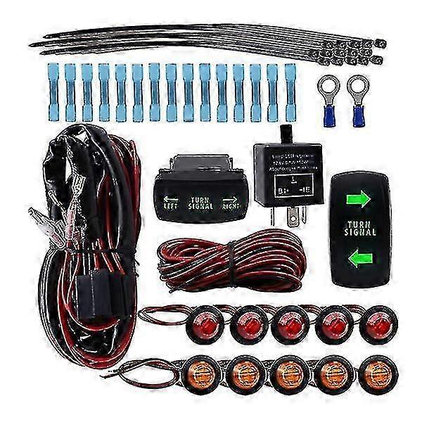 (Livraison gratuite) Kit de clignotants universels pour VTT Kit de clignotants côte à côte avec interrupteur pour accessoires Rhino UTV