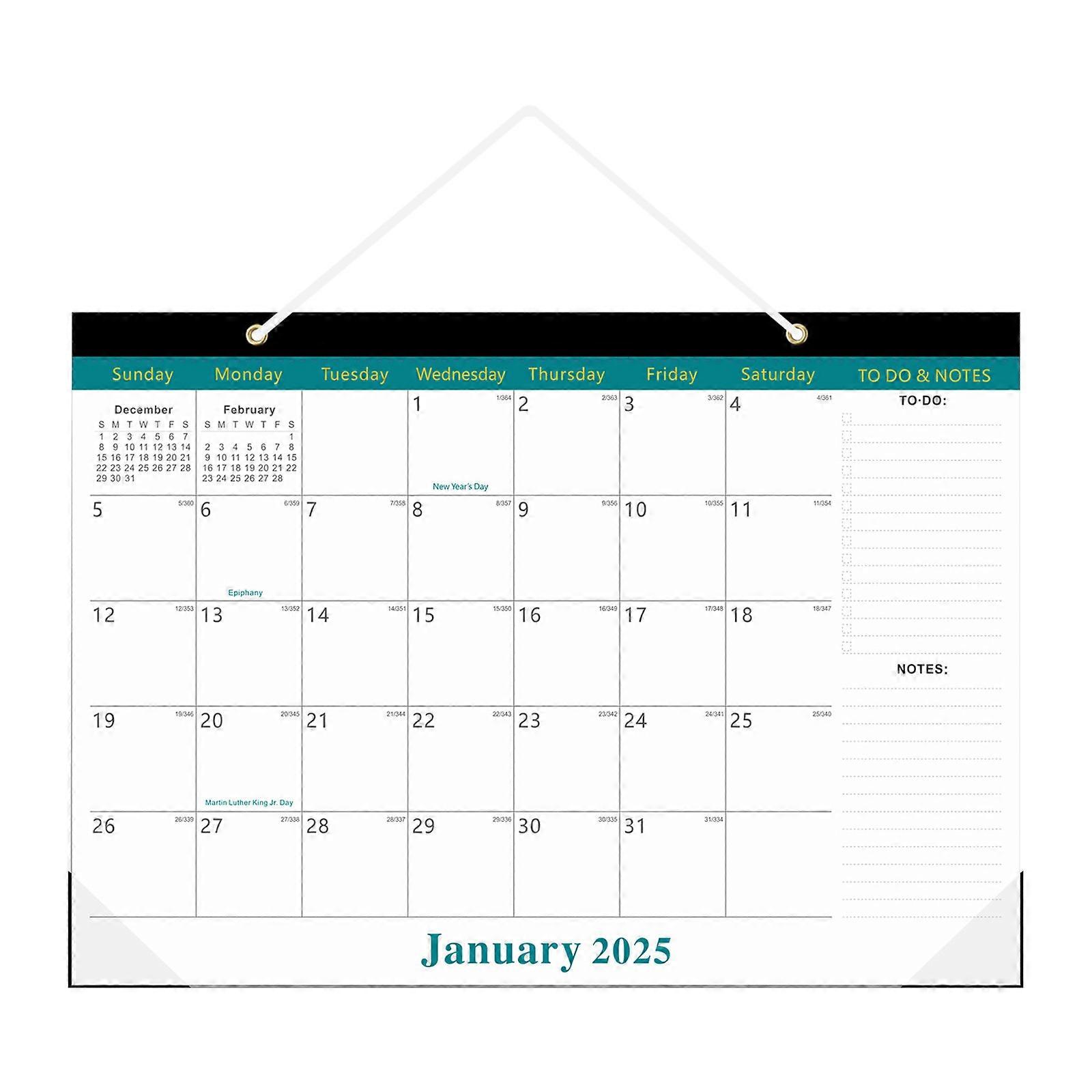 English Wall Calendar YO Coil Simplified Calendar 365 Day Countdown Calendar From January 2025 To Jun 2026