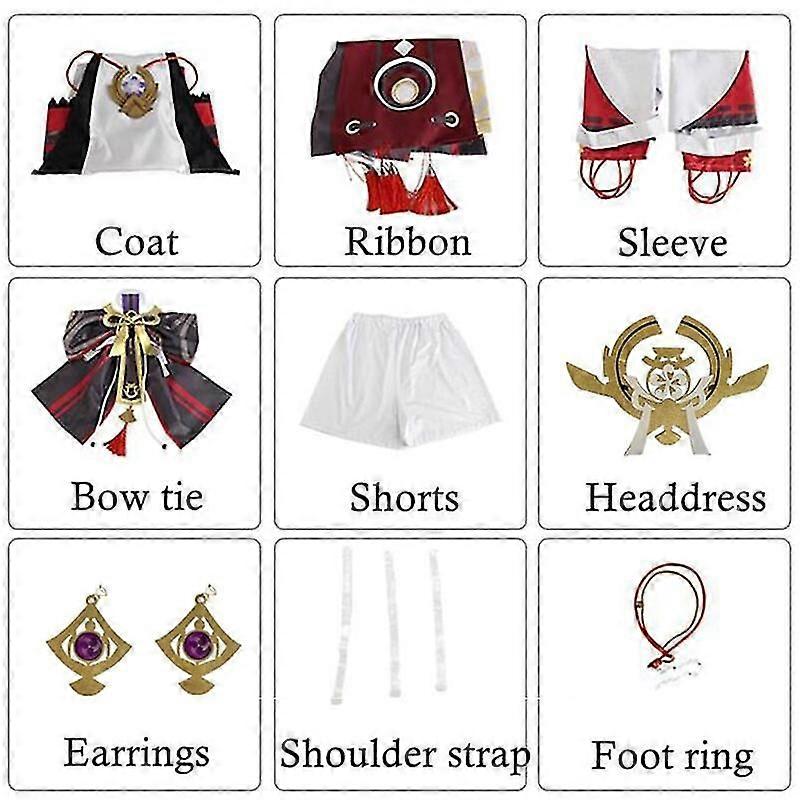 تأثير جينشين ياي ميكو غوجي ياي تأثيري زي جينشين التنكر شعر مستعار اللباس حزب الزي أزياء هالوين للنساء جودة عالية