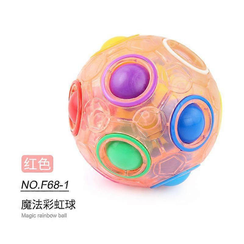 F68-1 Rainbow Ball Red bag 86.4g# Rainbow ball decompression rotary gyro children's puzzle round 12-hole mixed color magic ball toy