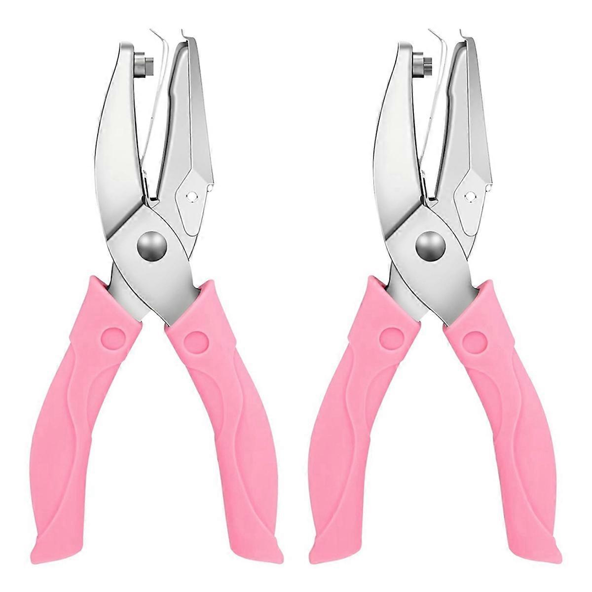 2-Pack Handheld Hole Punch Set, Single Hole Punch, Heart and Star Hole Punch, Rubber Handle, 1/4 In