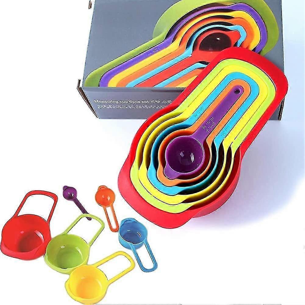 Kitchen Measuring Spoons Colorful Measuring Cups Spoons Set For Measuring Dry And Liquid Ingredients Perfect For Baking And Cooking - 6 Pieces