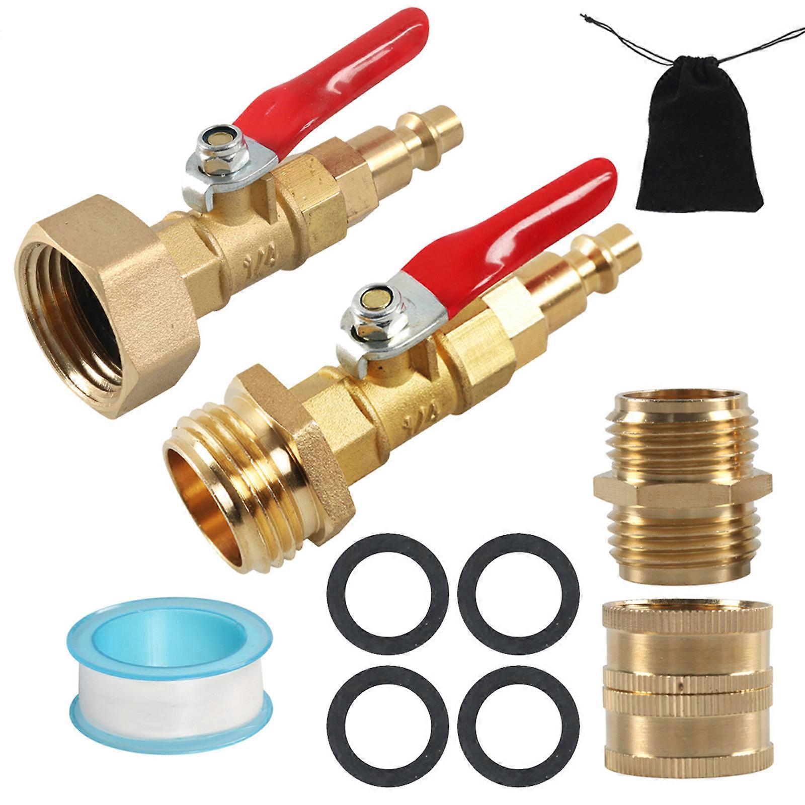 Standard Winterize Blowout Adapter Winterizing Tool With 1/4" Quick Connect Plug And 3/4" Garden Hose Threading