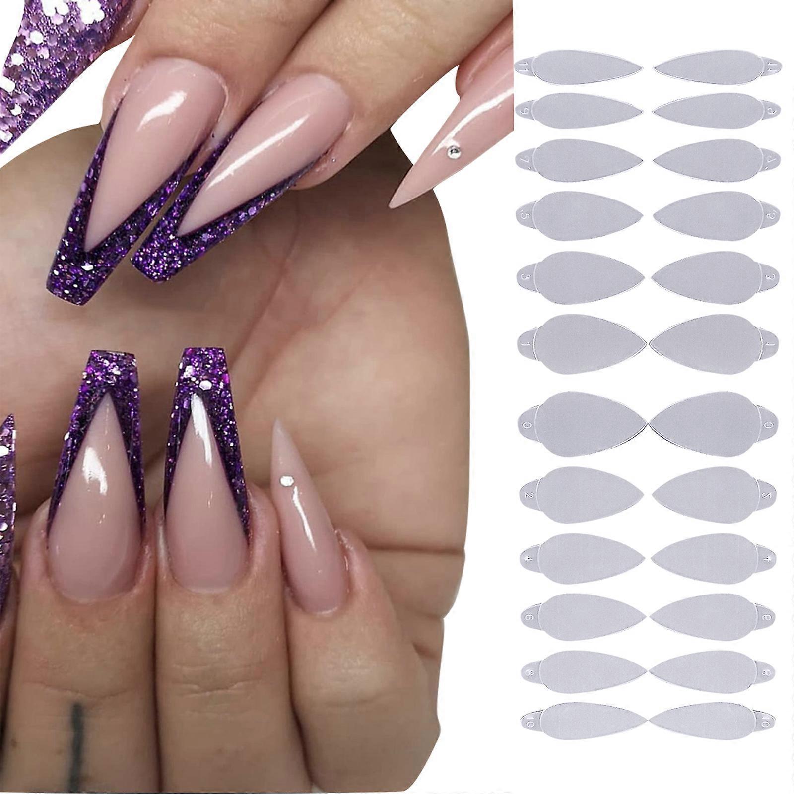 Autocollants pour extensions d'ongles, réutilisables, pour French manucure