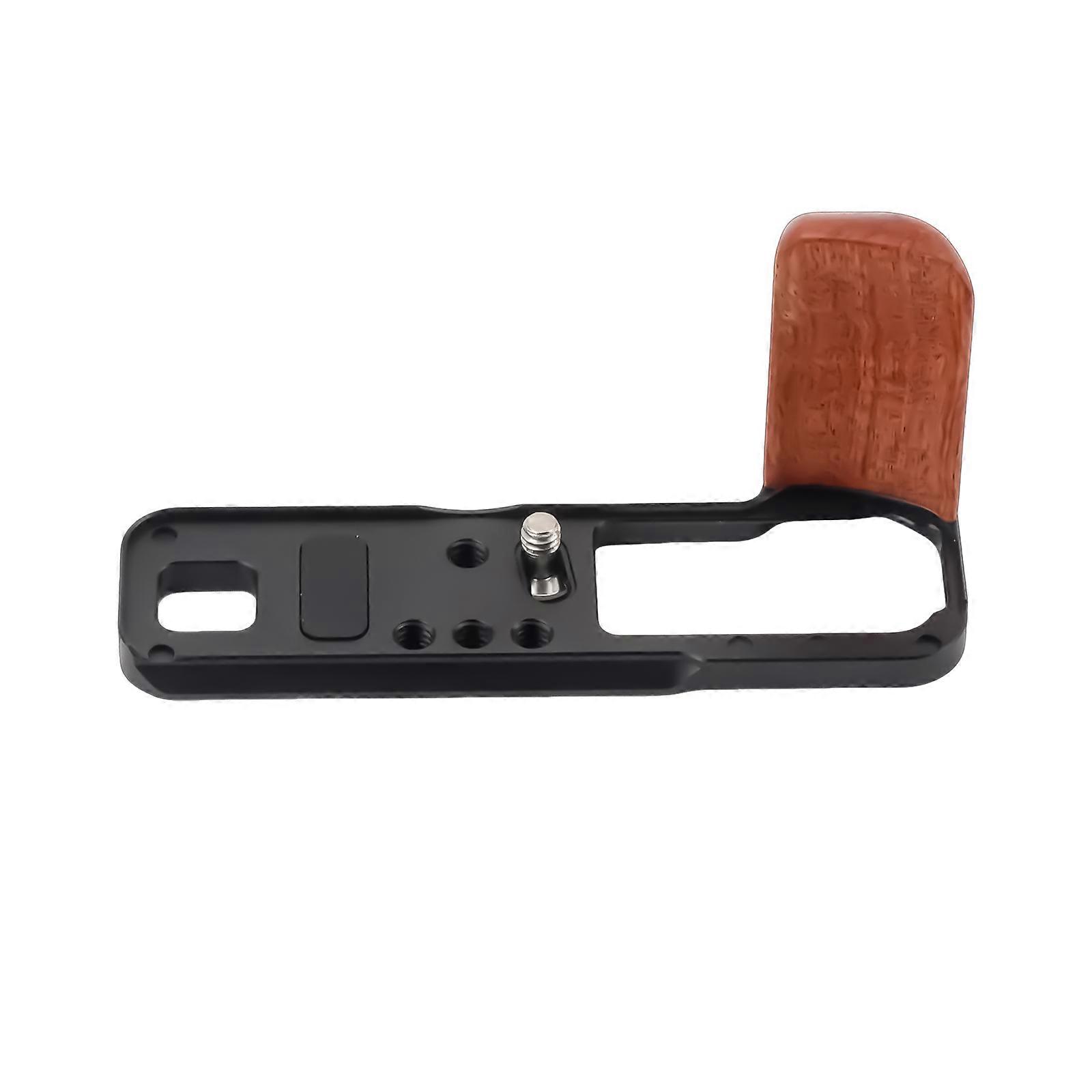 قبضة اليد الخشبية L للوحة قاعدة الكاميرا تدعم التحرير السريع نظام التثبيت السريع حامل ثلاثي القوائم ل X-100VI أسود