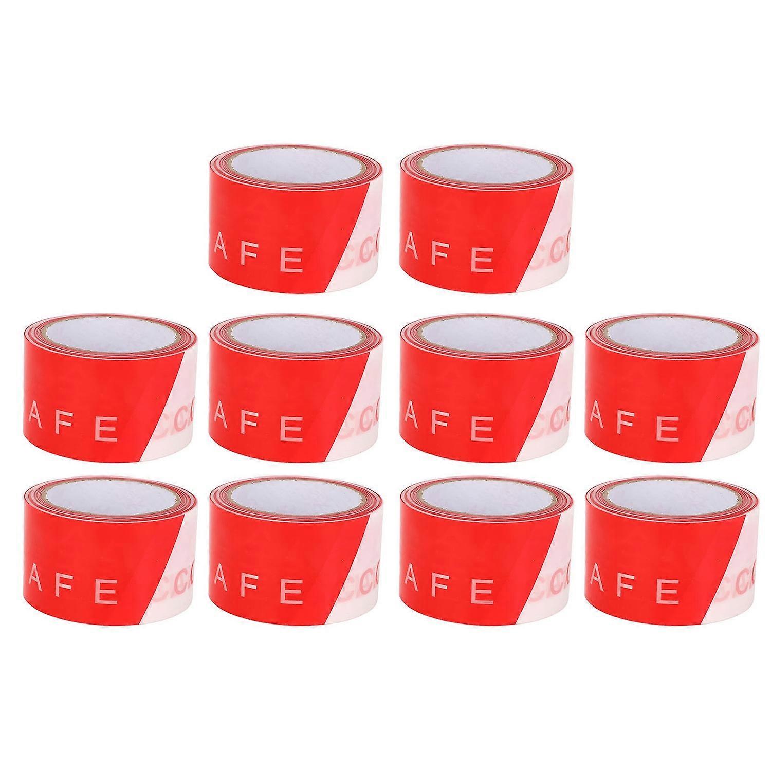 10Pcs Hazard Warning Safety Stripe Red White PE Caution Tape Retractable Isolation Construction Site