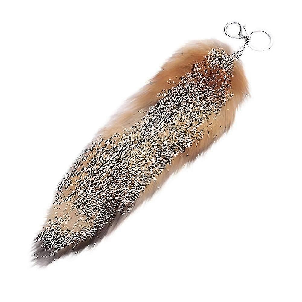 Cute Fox Tail Keychain Pendant Women Key Ring Holder Pompoms Key Chains-YUHAO