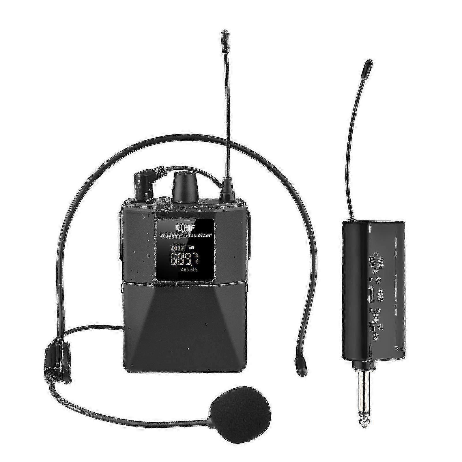 Cuffie per microfono wireless UHF con display a LED con trasmettitore e ricevitore - CDSX f26
