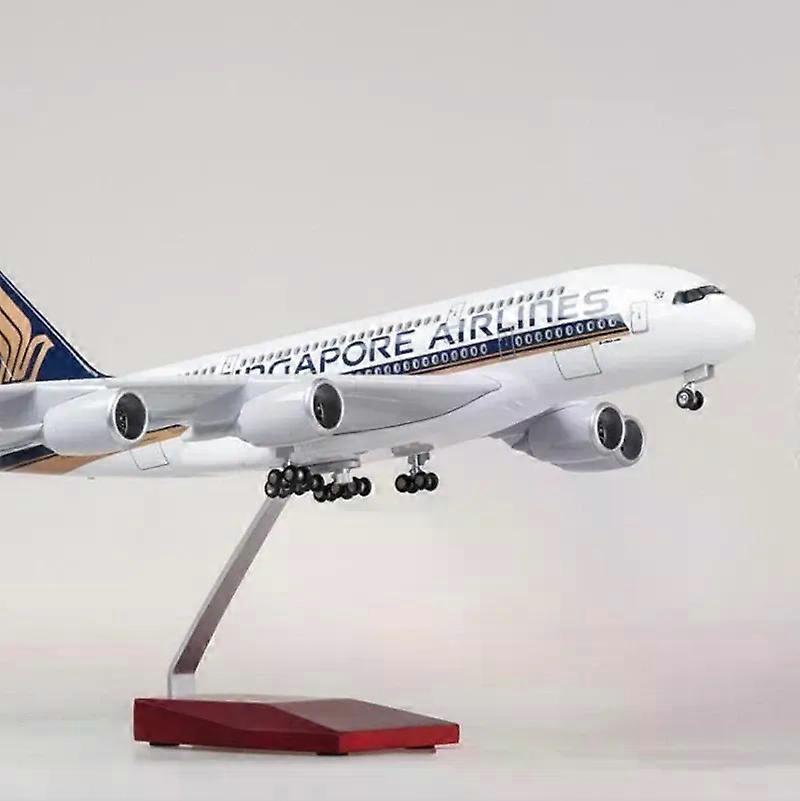 1:160 Flugzeugmodell Singapur Airbus 380 Modellflugzeug mit LED (Touch oder Sound Control) Licht zur Dekoration oder Geschenksammlung