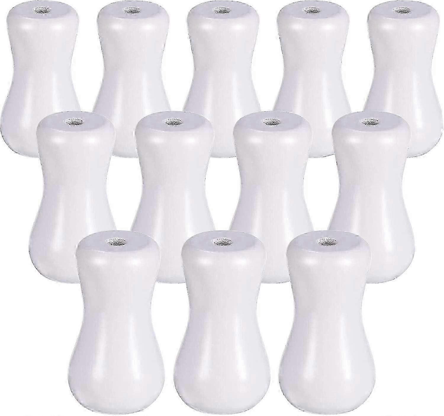 12 Pieces Blind Pull Cord Knobs Wood Cord Tassels Window Blinds Wood Cord Tassels Wooden Hanging Ball Pulls for Curtain(White)