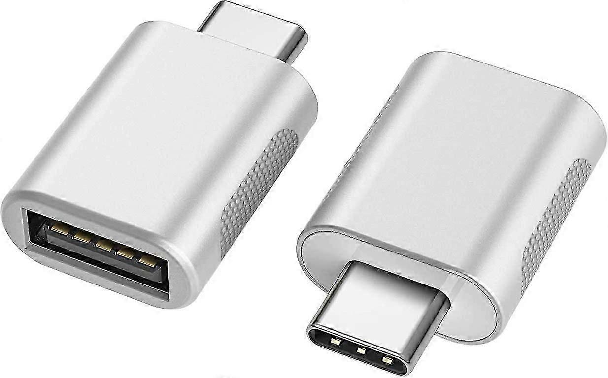 USB-C-auf-USB-Adapter (2er-Pack), USB-C-auf-USB-3.0-Adapter, USB-Typ-C-auf-USB-Adapter (Silber)