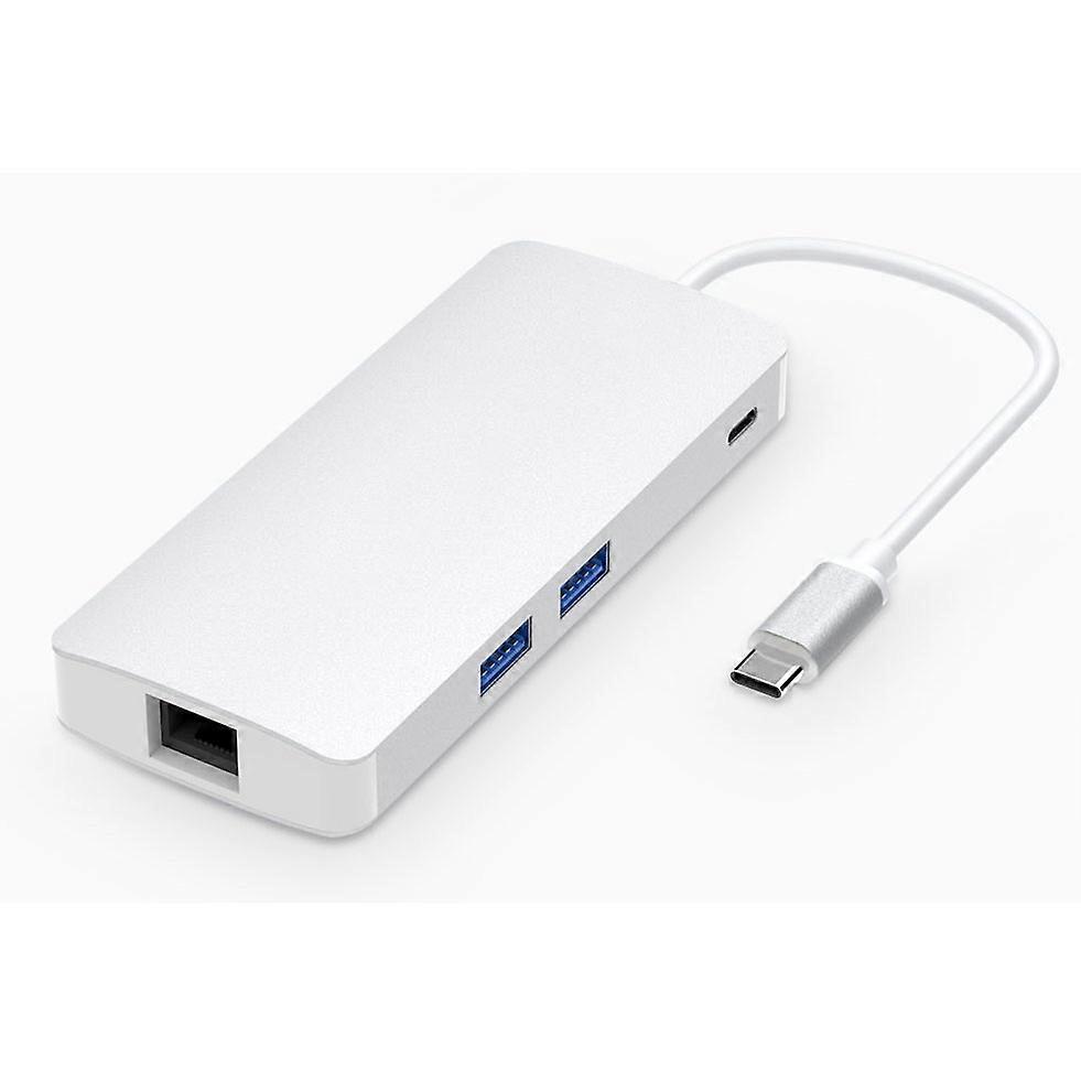 8 in 1 Hub Typ-C HUB+ USB-C / Typ-C auf USB-C / Typ-C & HDMI & SD & TF & 2 USB & VGA & RJ45 Adapter