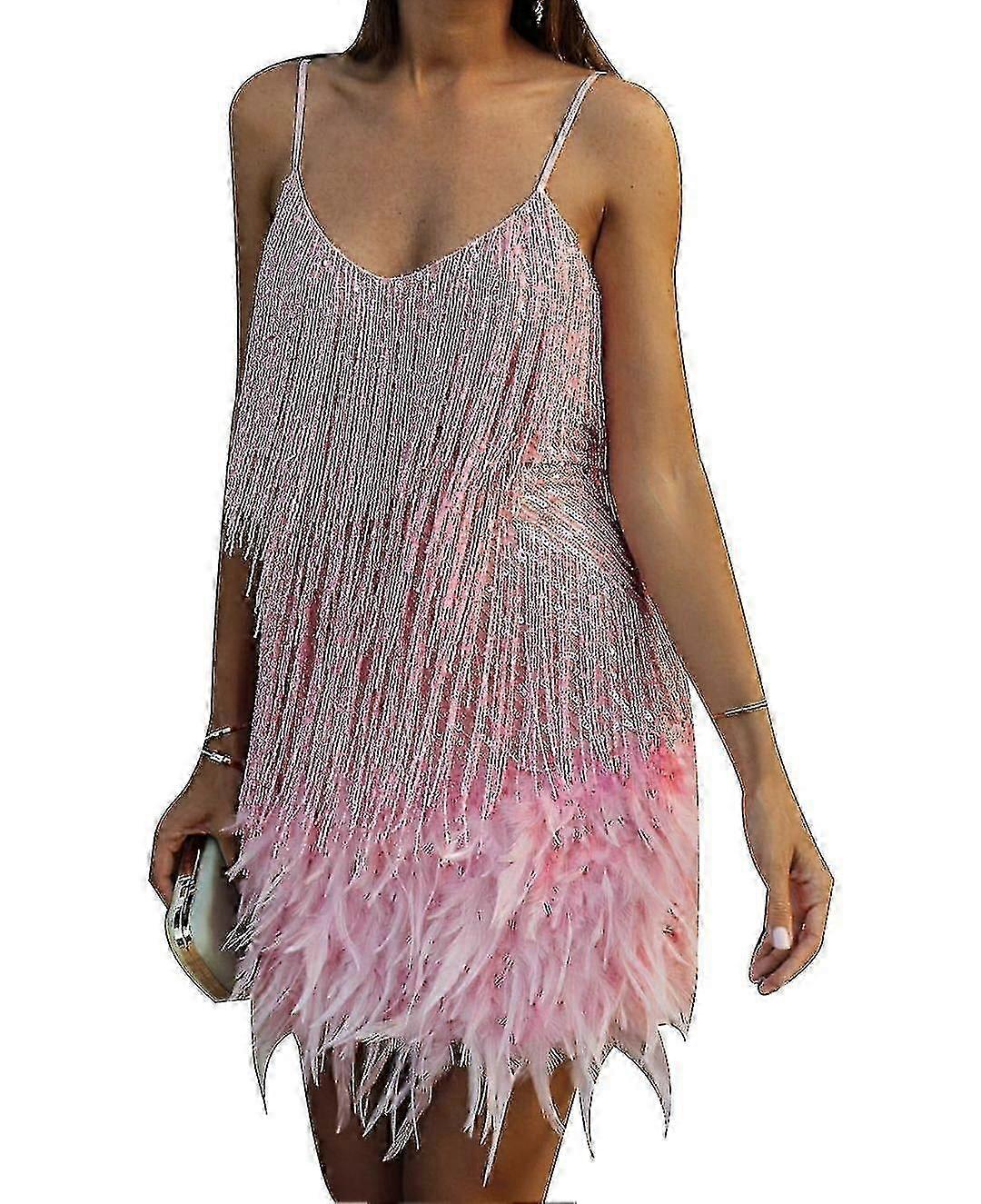 Femme Fringe Sequine Feather Bodyco Robe