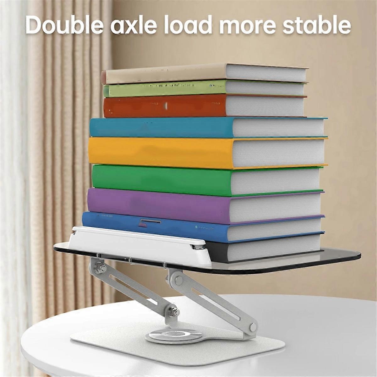 360 Rotating Desktop Book Stand with Transparent Panel Page Clips