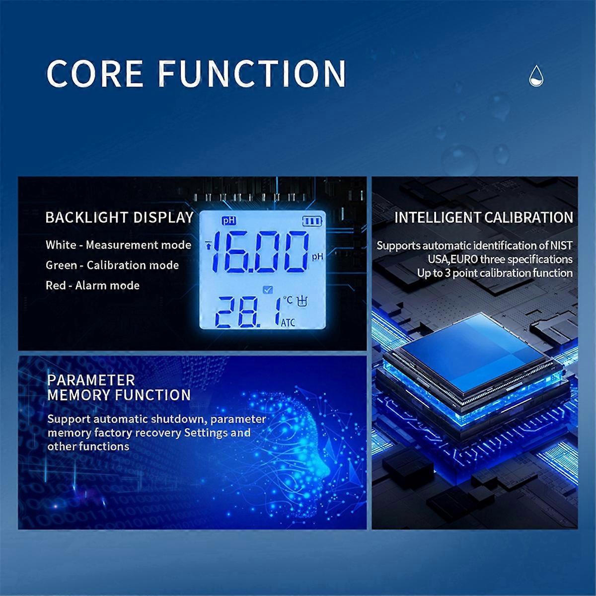 PH Pen Type Acidity Measuring Meter High Precision PH874 EU Plug