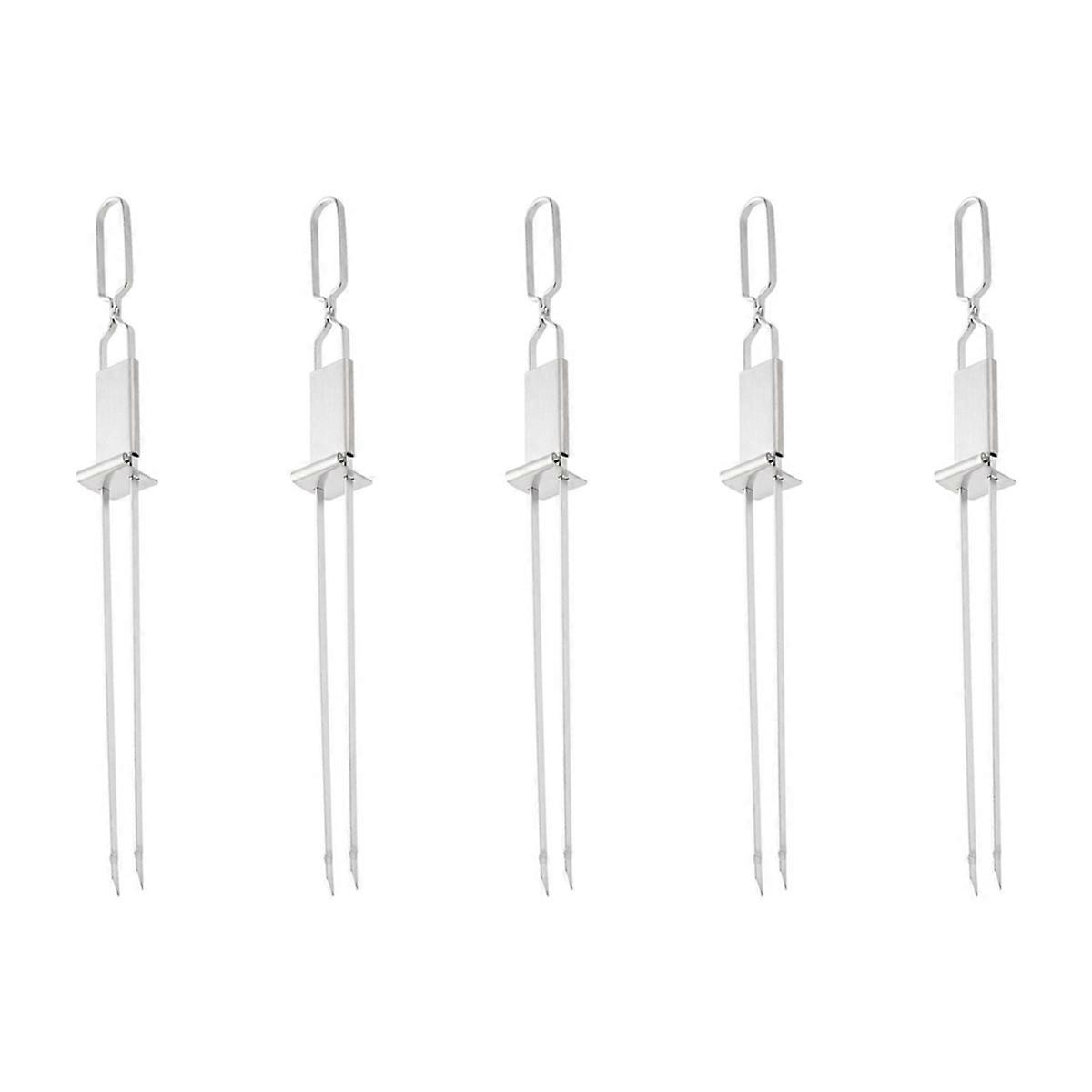 Stainless Steel Double Needle Barbecue Skewers 5pcs