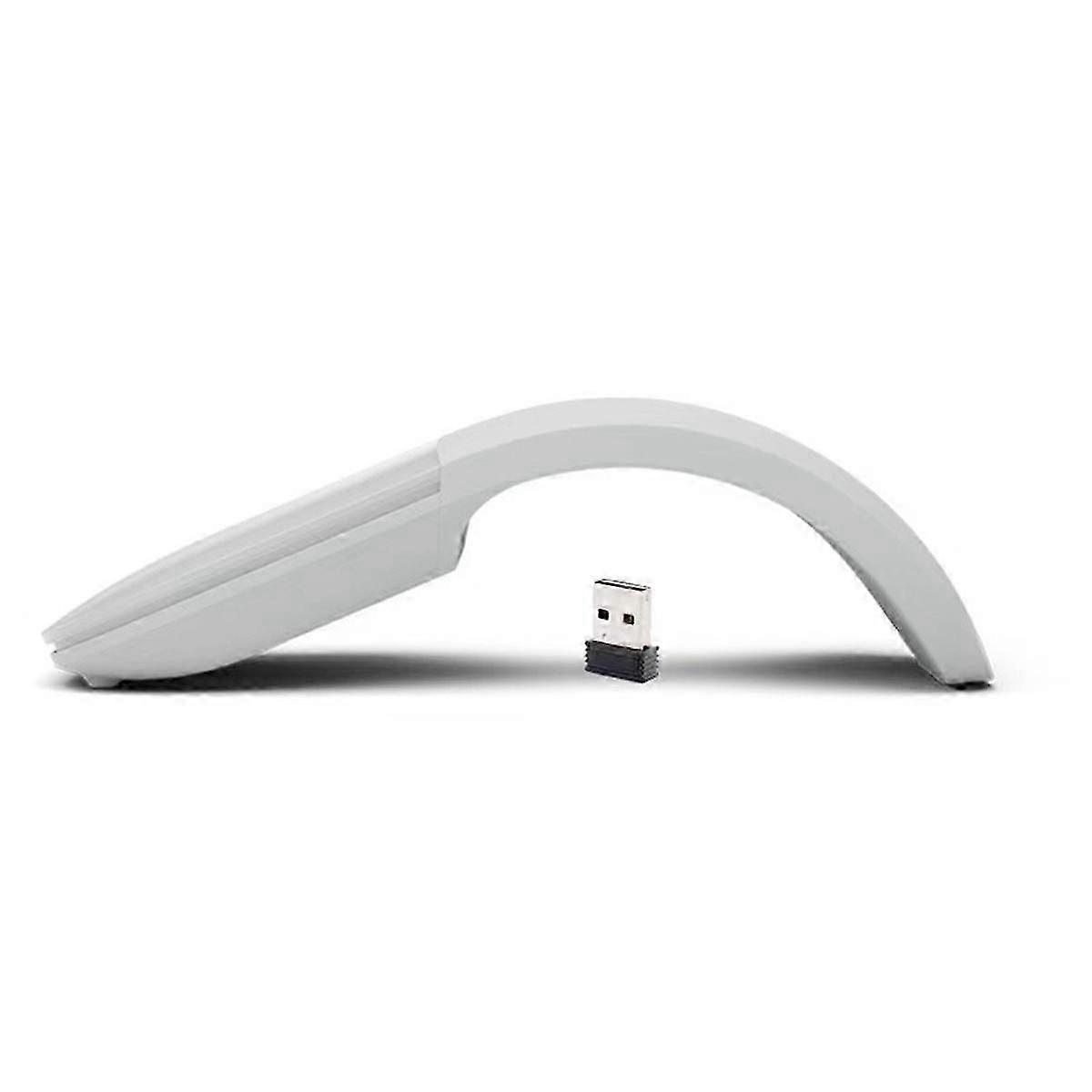 Wireless Mouse Foldable Arc Touch Mause Ultra-Thin Mute Office for PC Laptop White