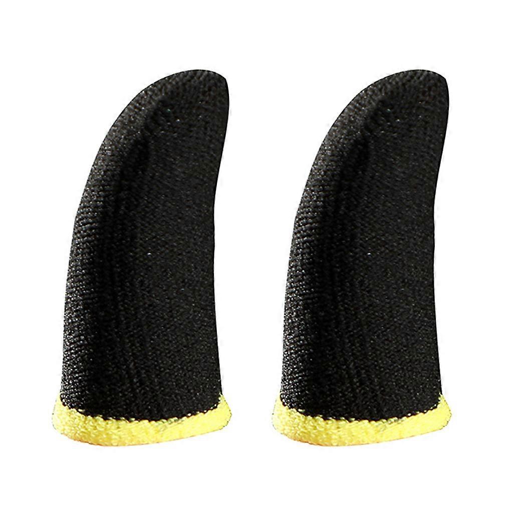 1 paire de gants de jeu de doigt respirants en fibre de carbone antidérapants pour téléphone mobile / tablette Android / iOS Noir
